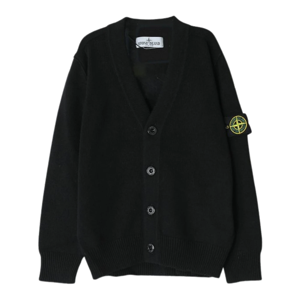 Stone Island Svart Barn Cardigan Tröja Black, Pojke