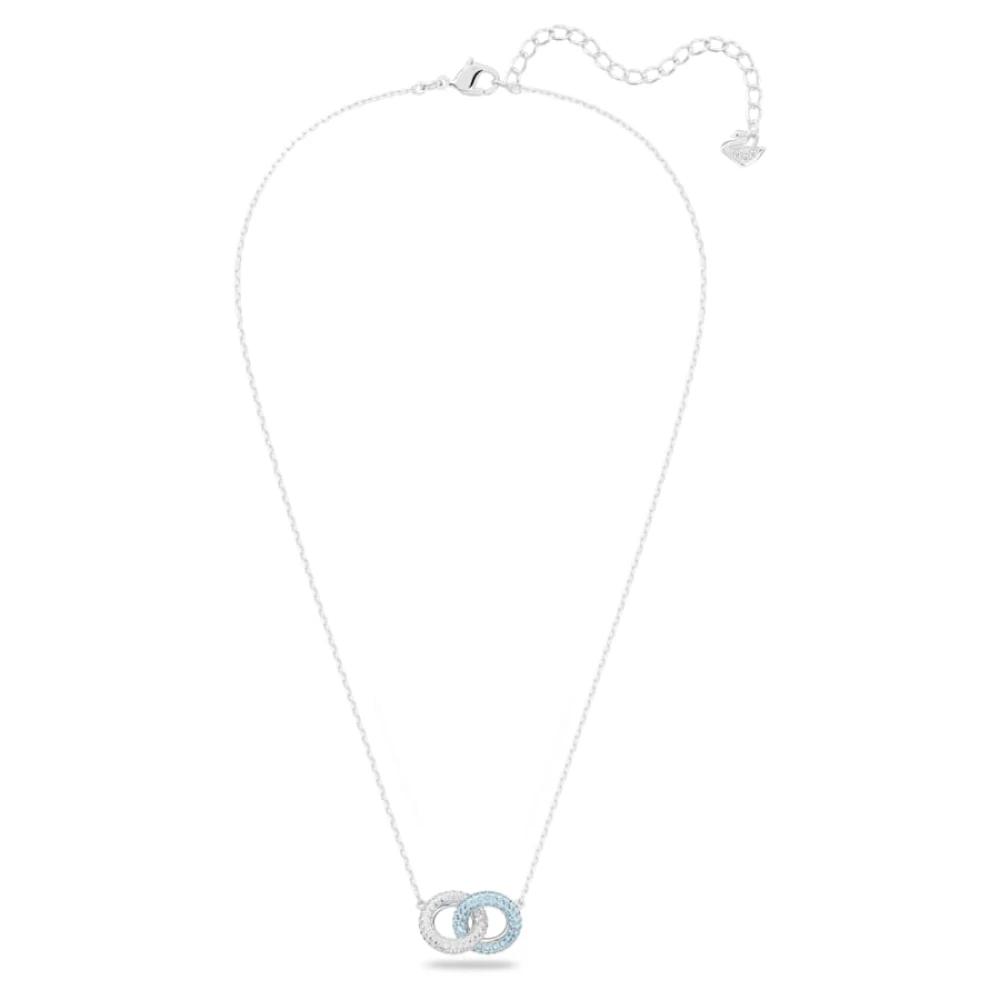 Swarovski Women's Gray Necklaces, One Size, Stone Pavé Interlocking Circles Necklace