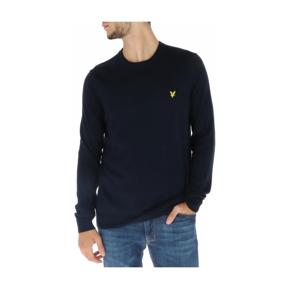 Lyle & Scott Blauwe Lange Mouw Gebreide Kleding Herfst Winter Blue Heren