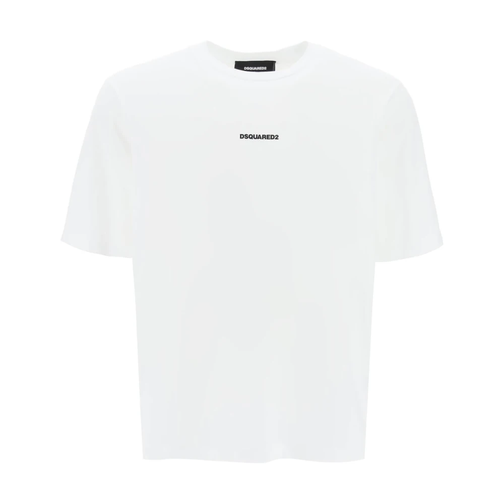 Dsquared2 Slouch Fit T-shirt met Contrasterend Logo White Heren