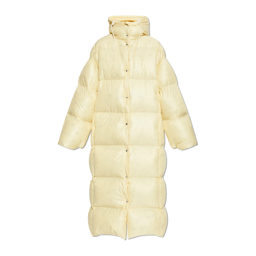 Jil Sander Crème Gewatteerde Donsjas met Capuchon Beige Dames