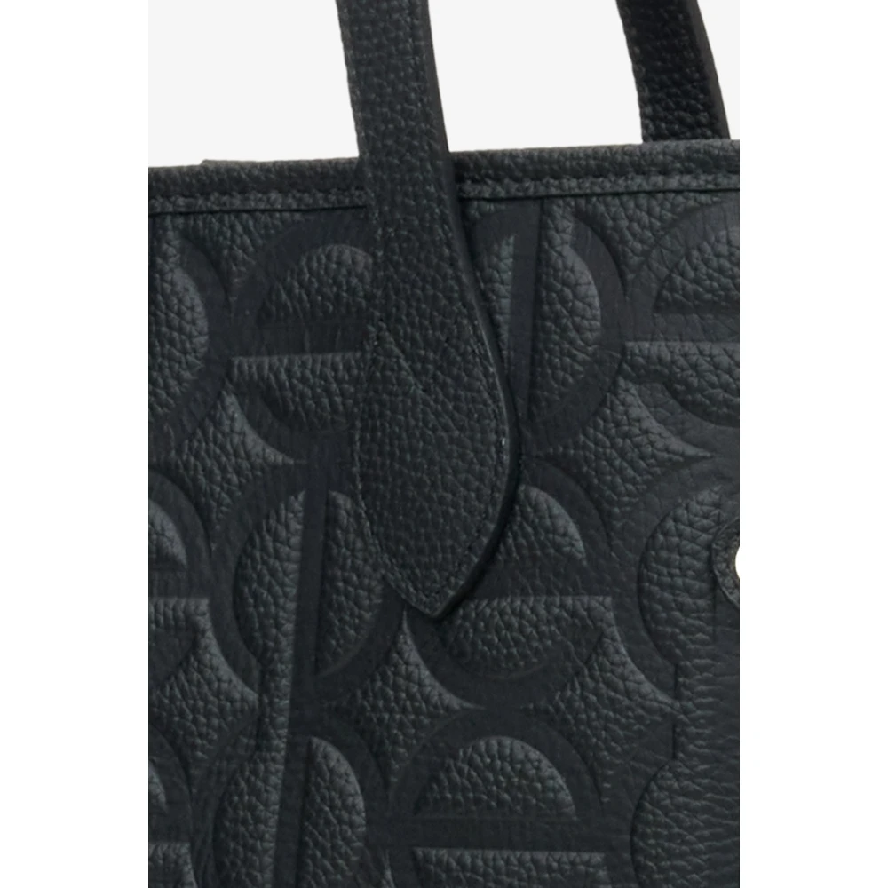 Estro Dames Zwarte Leren Shopper Tas Er00115045 Black Dames