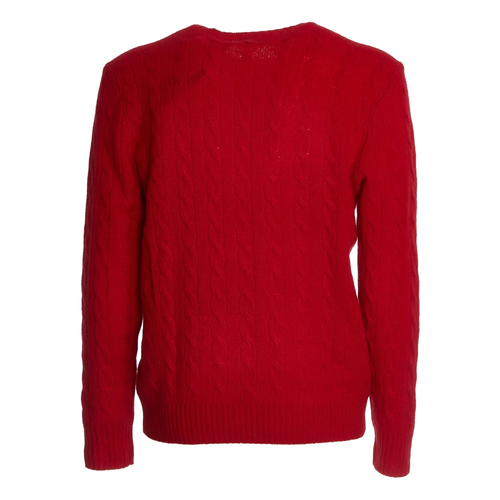 Polo Ralph Lauren Rode Gebreide Trui Air Force Blue Aw24 Red Heren