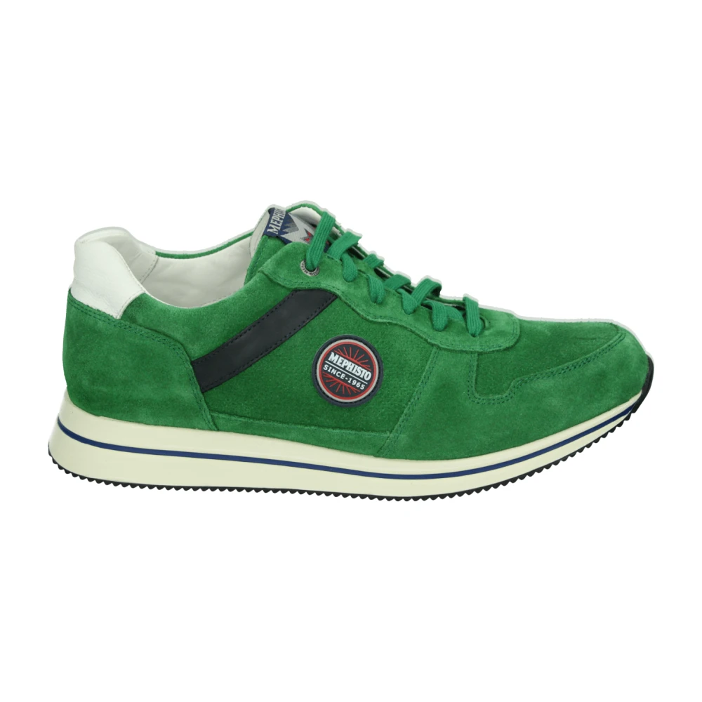 Mephisto Casual groene sneakers met uitneembaar voetbed Heren Schoenen