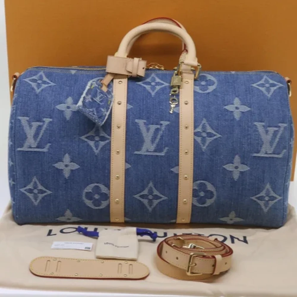 Louis Vuitton Vintage Pre-owned Denim travel-bags Blue Dames
