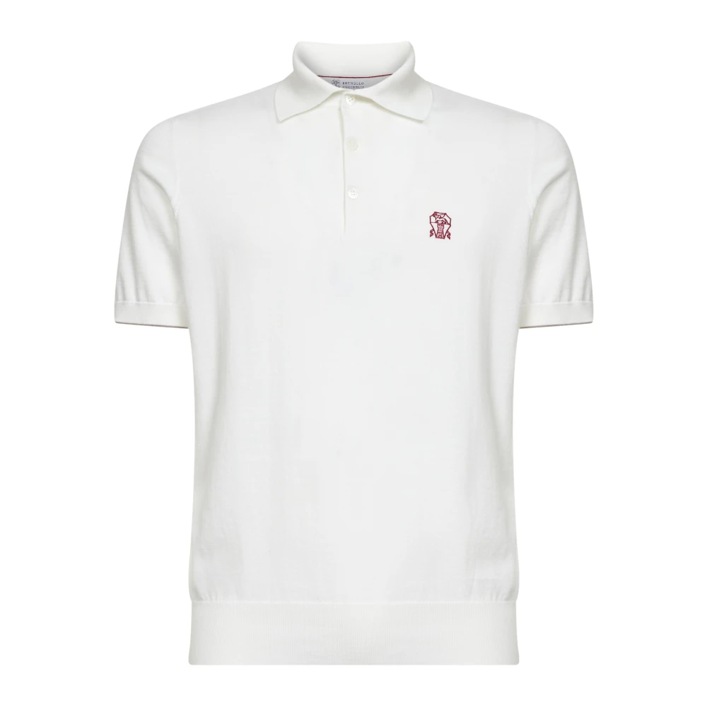 Brunello Cucinelli White Lightweight Knit Polo - Male - Polo Shirts - 2XL - Tops