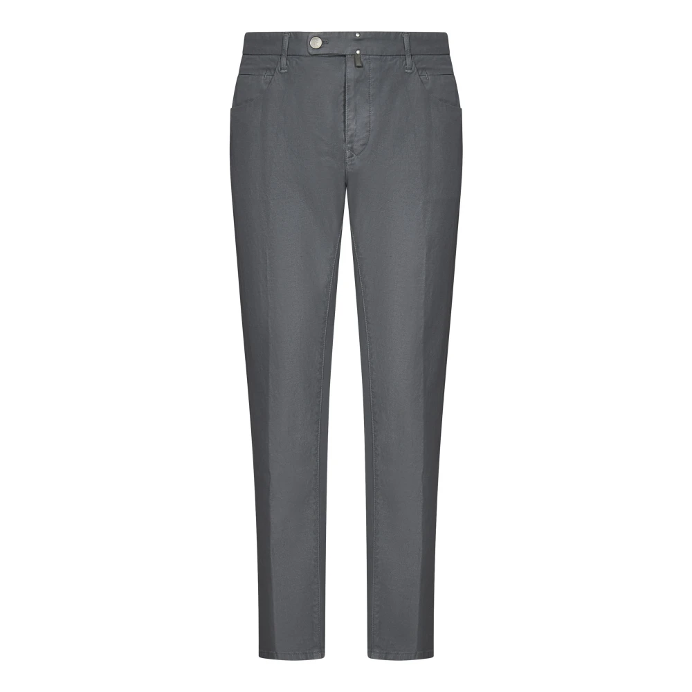 Incotex Men's Gray Slim-Fit Trousers, W38, Grey Slim-Fit Trousers