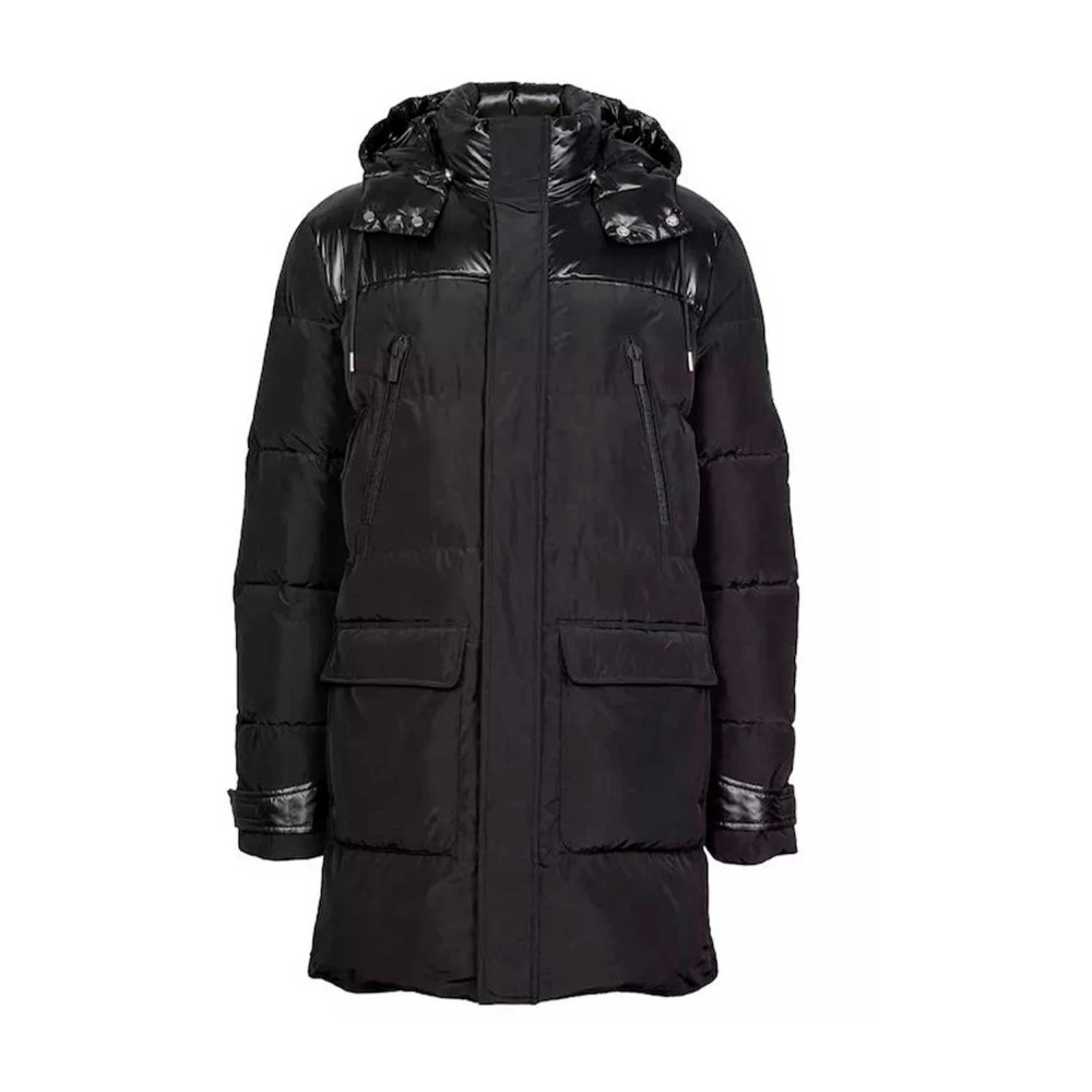 Karl Lagerfeld Gewatteerde jas met afneembare capuchon Zwart Black Heren