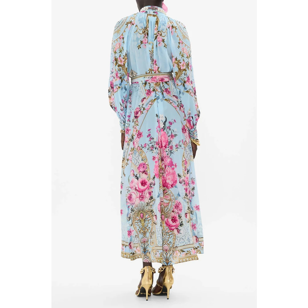 Camilla Raglan Mouw Zijden Overhemdjurk Multicolor Dames