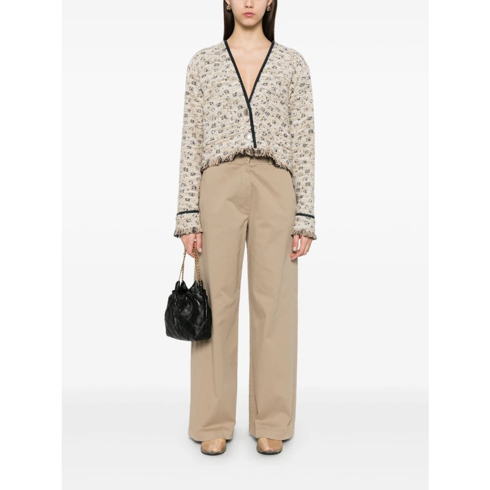 Forte Duifgrijze Broek met Verborgen Sluiting Beige Dames
