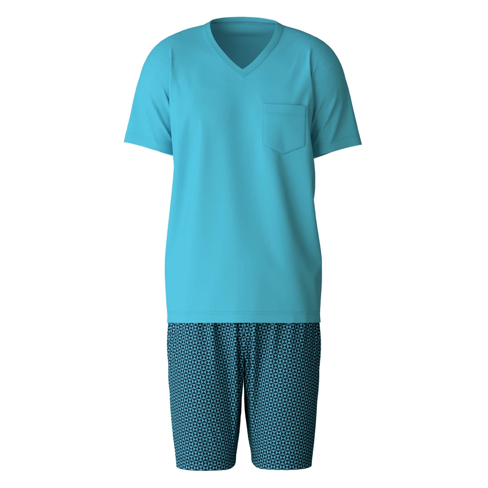 Calida Kort Pyjamas Set Blue, Herr