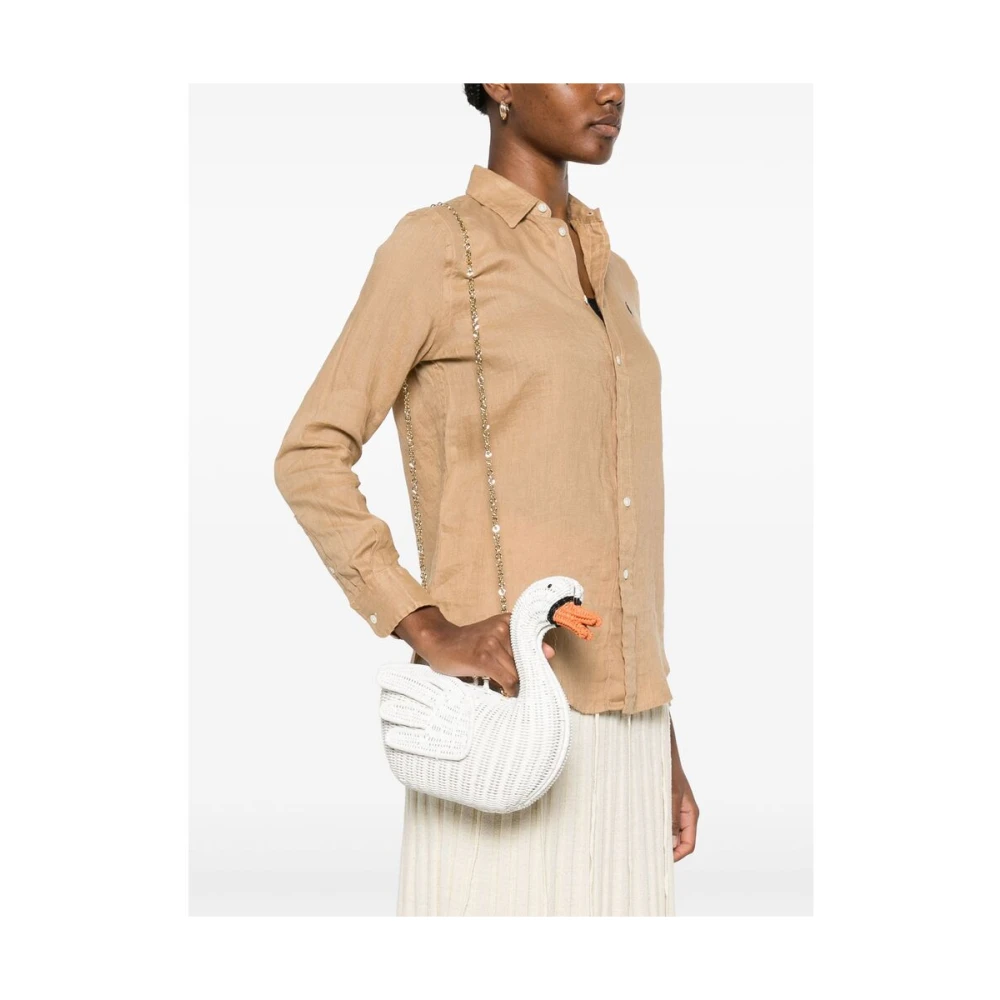 Serpui Witte Kiss-Lock Schoudertas White Dames