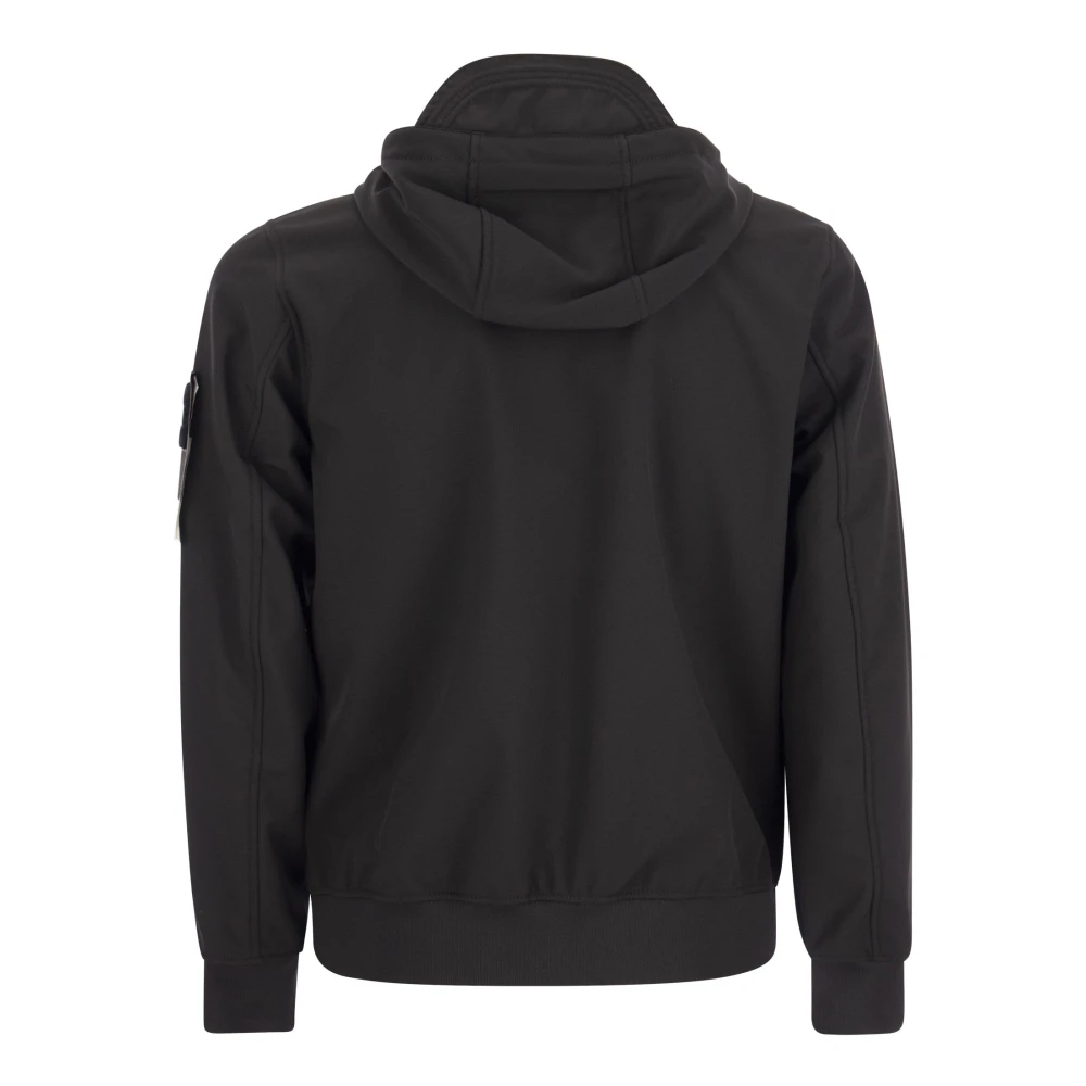 Stone Island Lichtgewicht jas met capuchon en waterbestendig membraan Black Heren