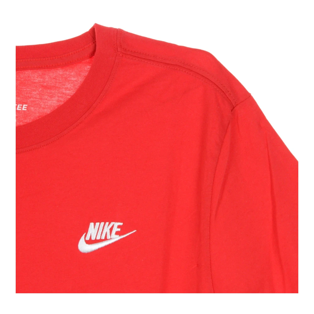 Nike Club Tee University Red White T-Shirt Red Heren