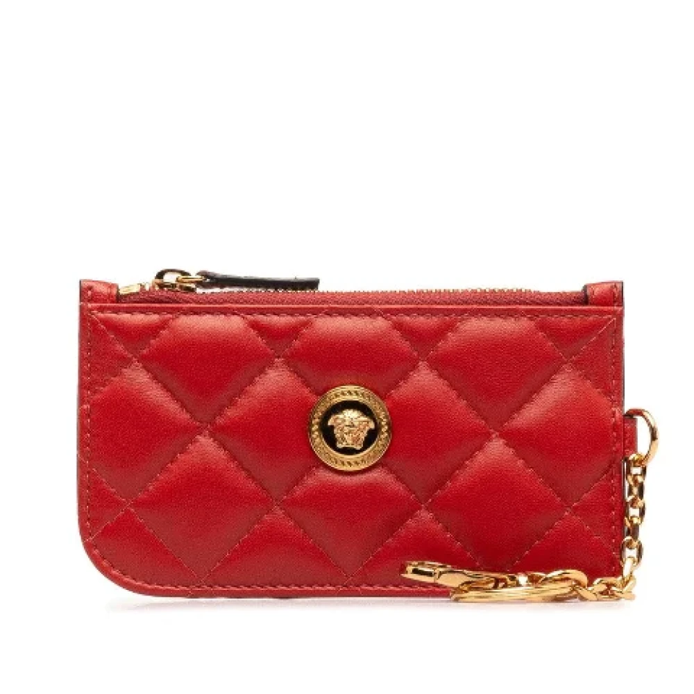 Versace Pre-owned Leather wallets Red Dames