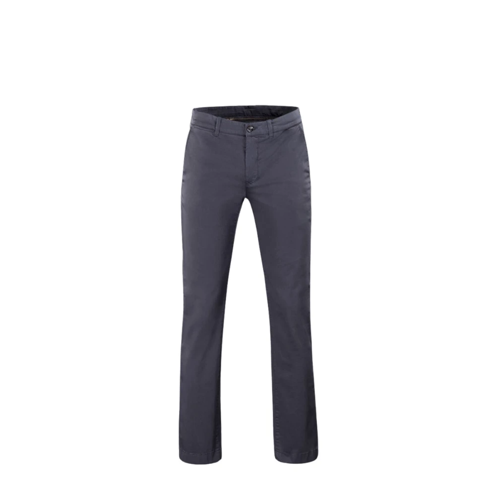 Moorer Stretch Twill Chino Broek Blue Heren