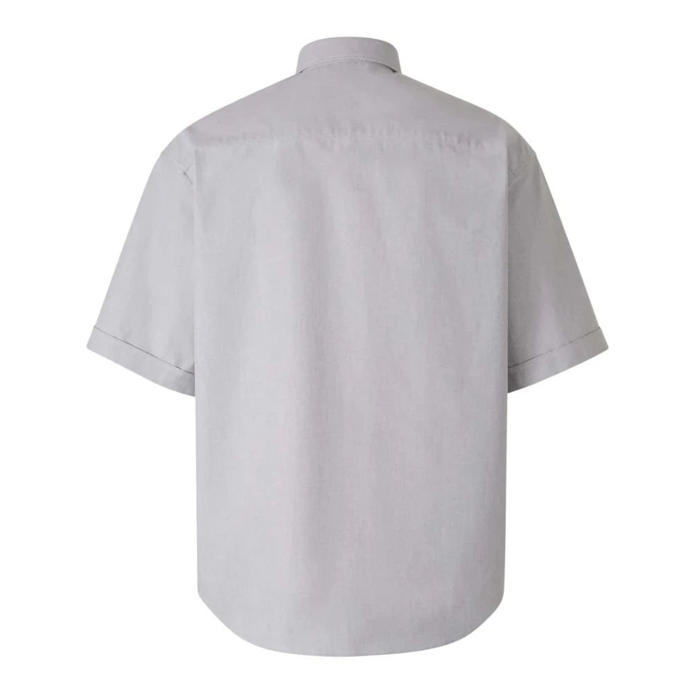 Ami Paris Grijze Katoenen Overhemd met Hart Monogram Gray Heren