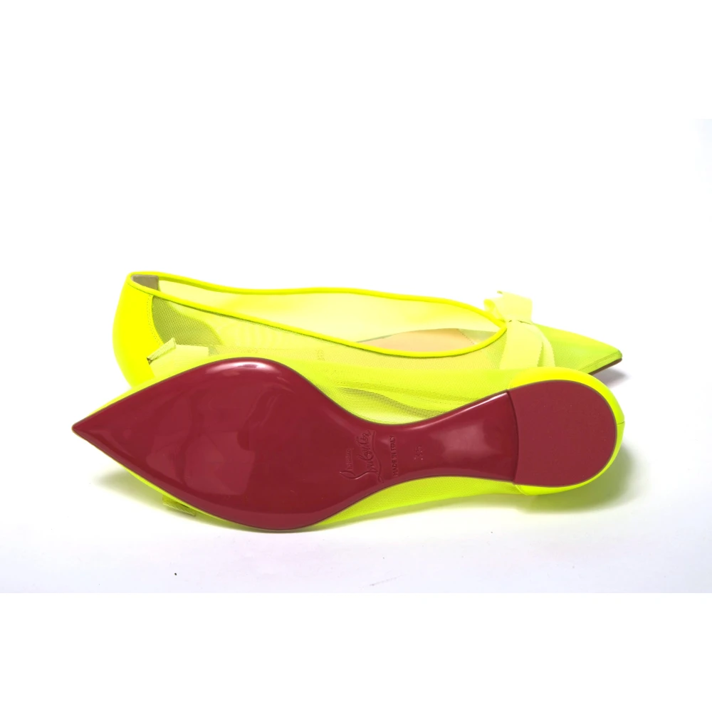 Christian Louboutin Fluro Gele Platte Puntige Schoen Yellow Dames