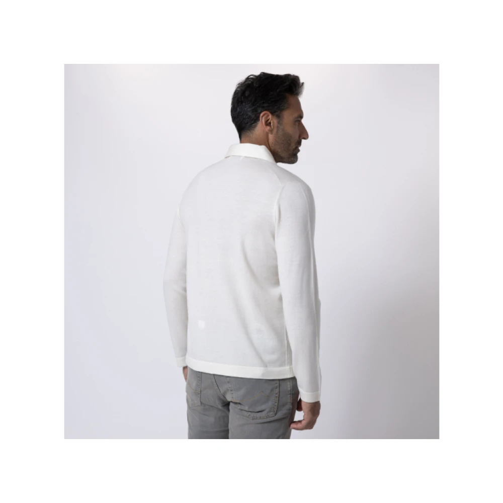Gran Sasso Klassieke lange mouwen overhemd in ecru White Heren