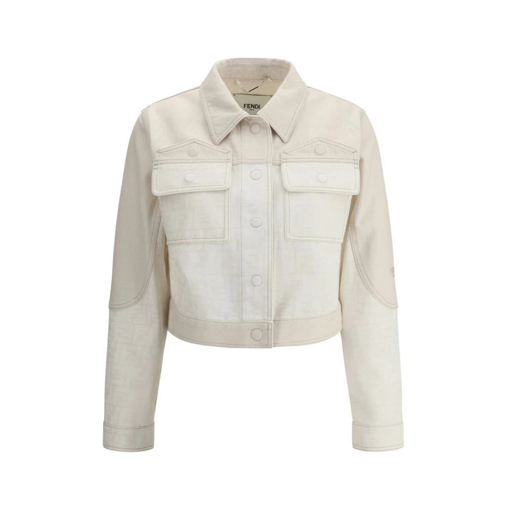 Fendi FF Print Denim Jack Multicolor Dames