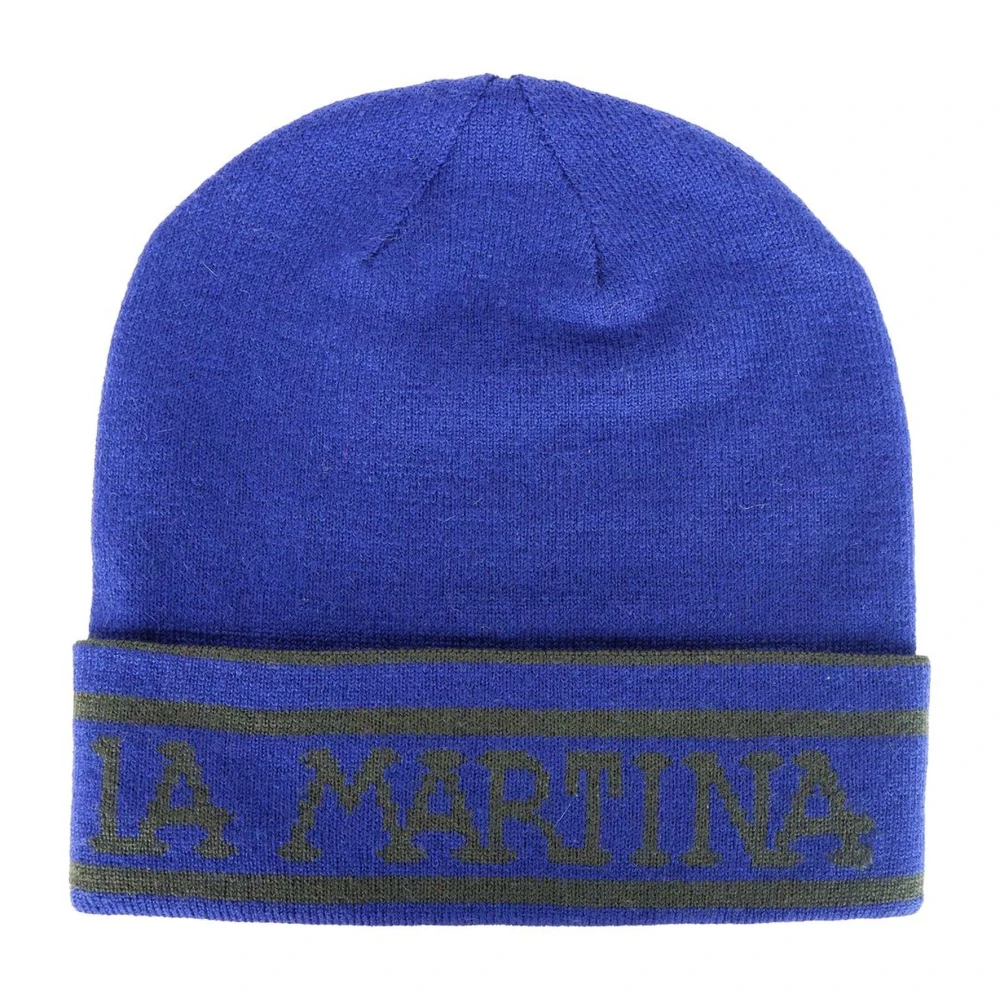 LA MARTINA Blauwe Logo Print Acryl Cap Blue Heren