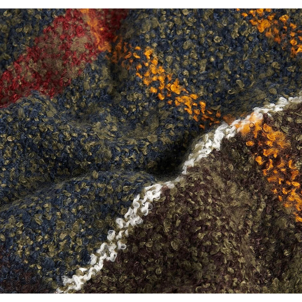Barbour Tartan Boucle Sjaal Klassieke Stijl Multicolor Dames