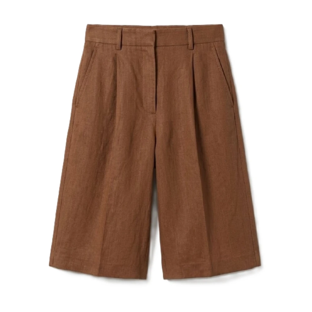 Max Mara Studio Women's Brown Casual Shorts, S, Mstcaravan Bermuda Shorts