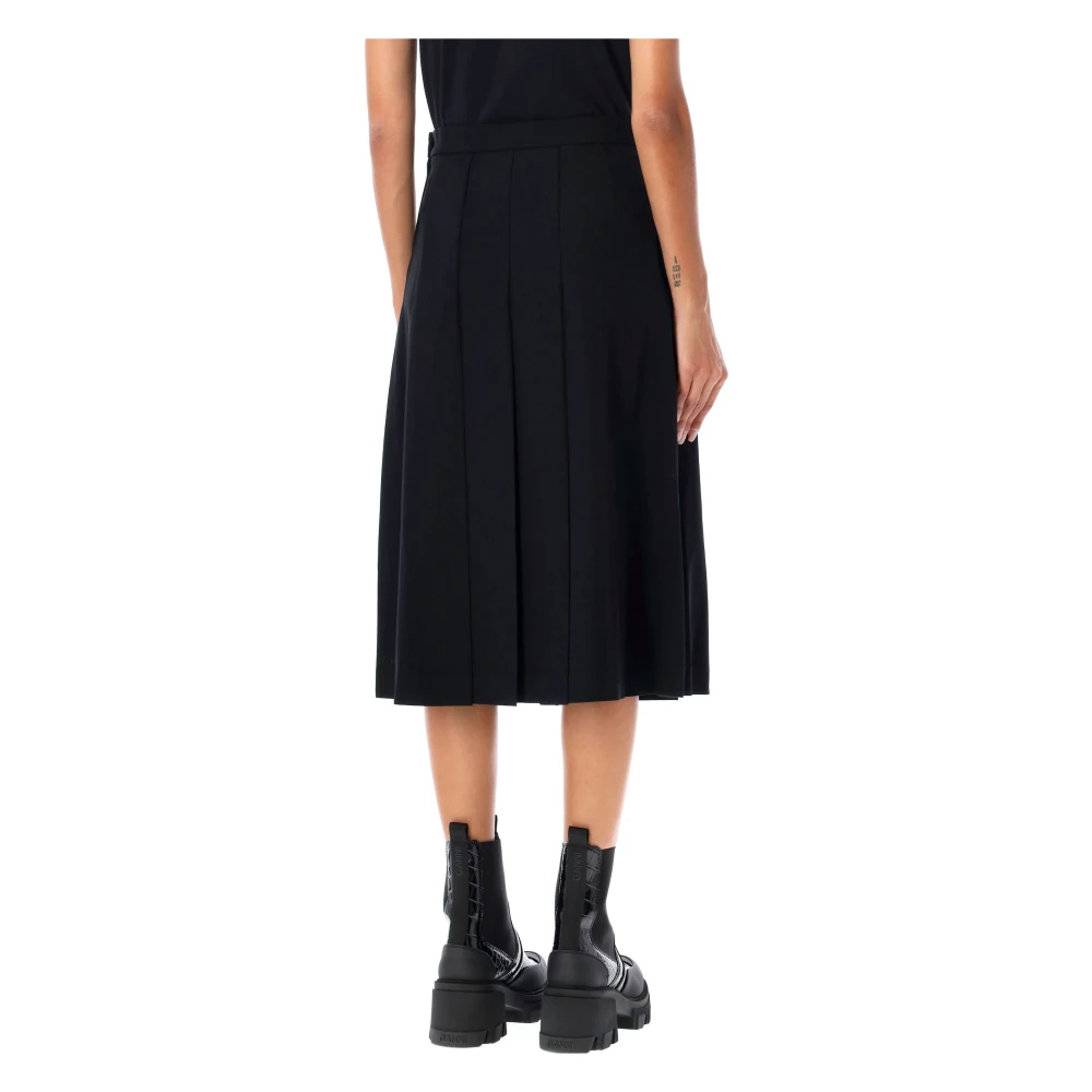 Comme des Garçons Zwarte Geplooide Midi Rok Aw24 Black Dames