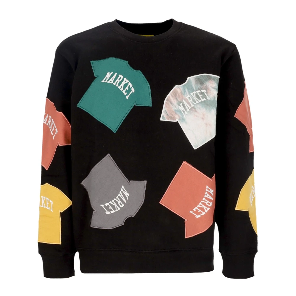 Market Men's Black Crewneck Sweatshirt With Patch - Sweatshirts - Xl - Sweatshirts & Hoodies