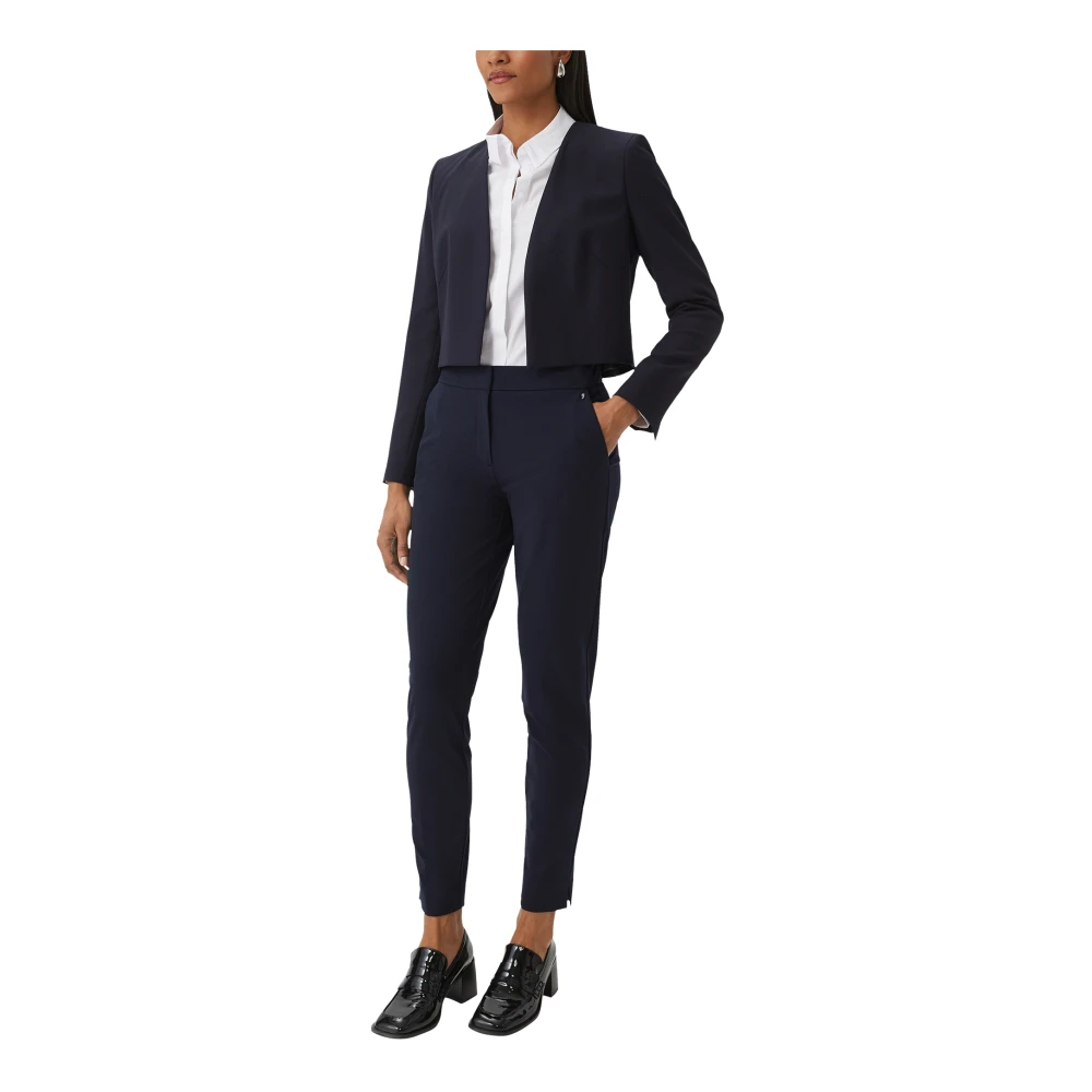 comma Slim Viscose Mix Hose Blue Dames