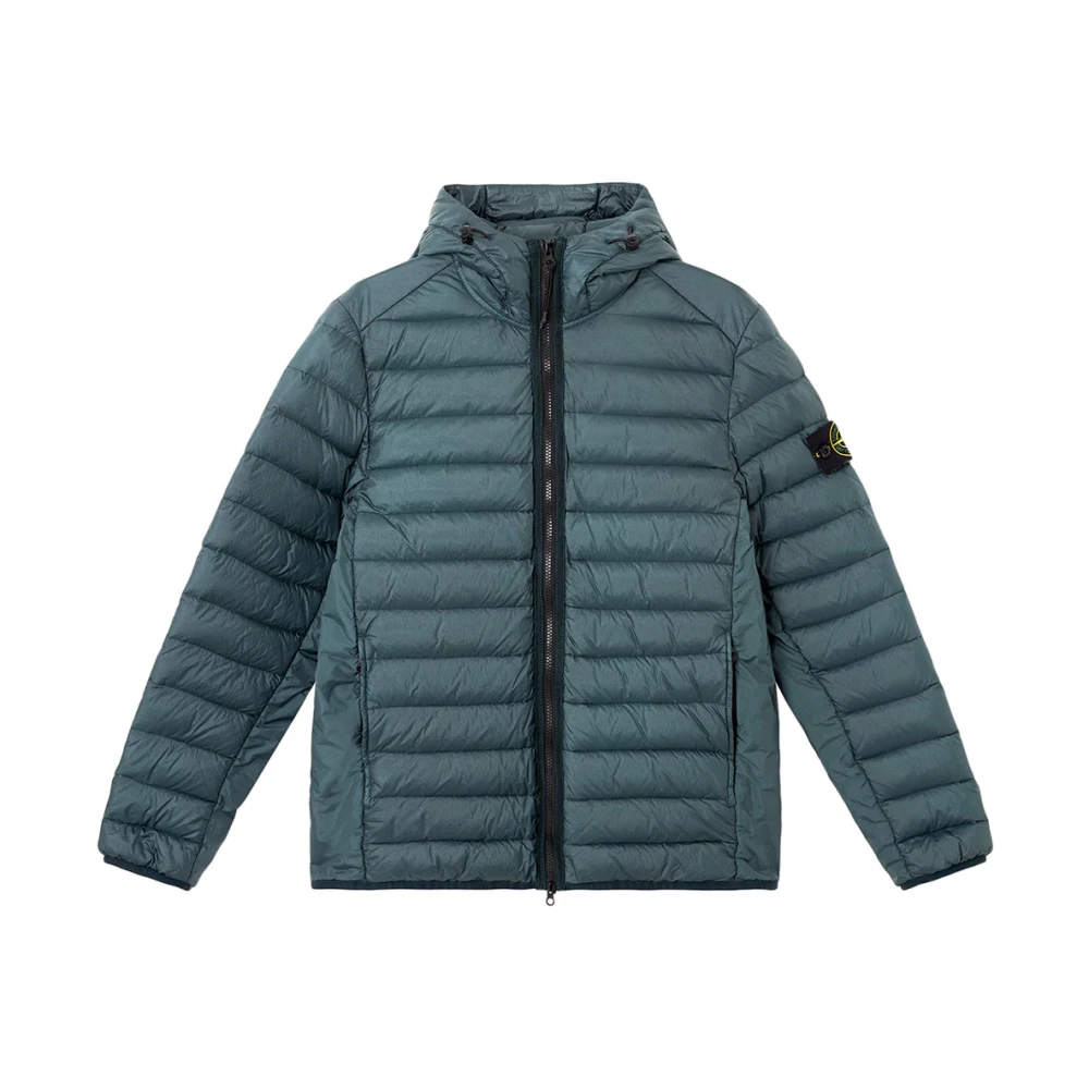 Stone Island Groene jas met capuchon en trekkoord Green Heren