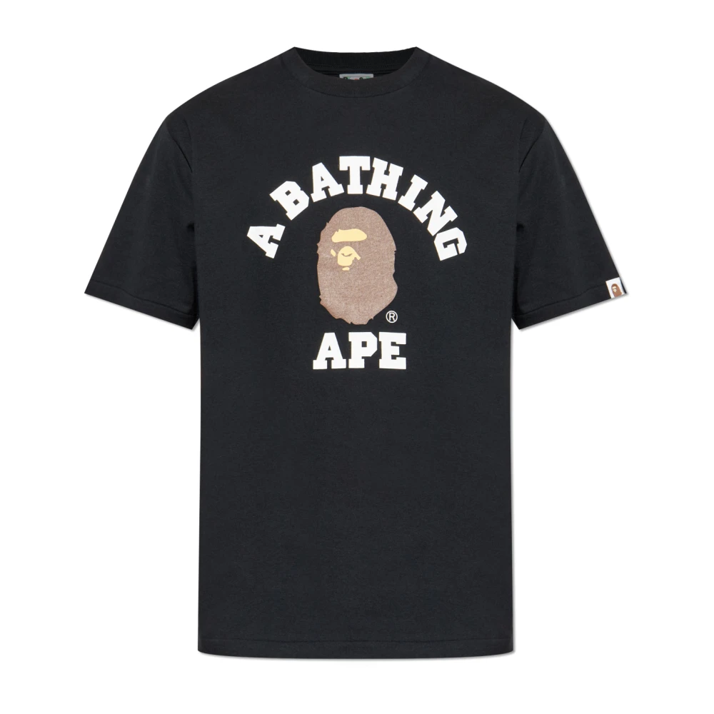 A Bathing Ape Men's Black College T-Shirt - T-Shirts - Xl - Tops