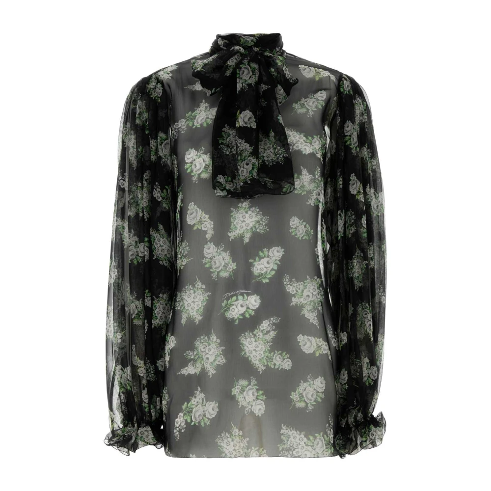Dolce & Gabbana Women's Multicolor Blouses, Xs, Printed Silk Blouse