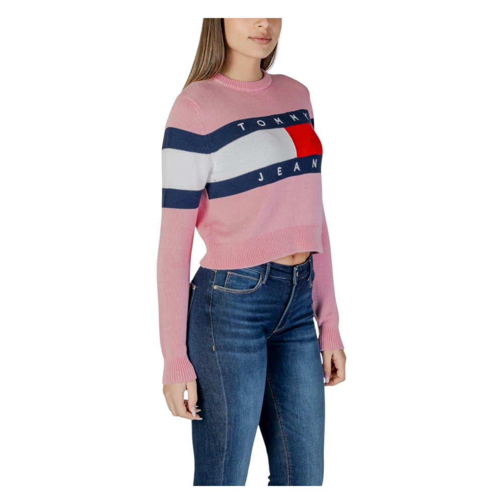 Tommy Jeans Roze Lange Mouw Gebreide Kleding Lente Zomer Pink Dames