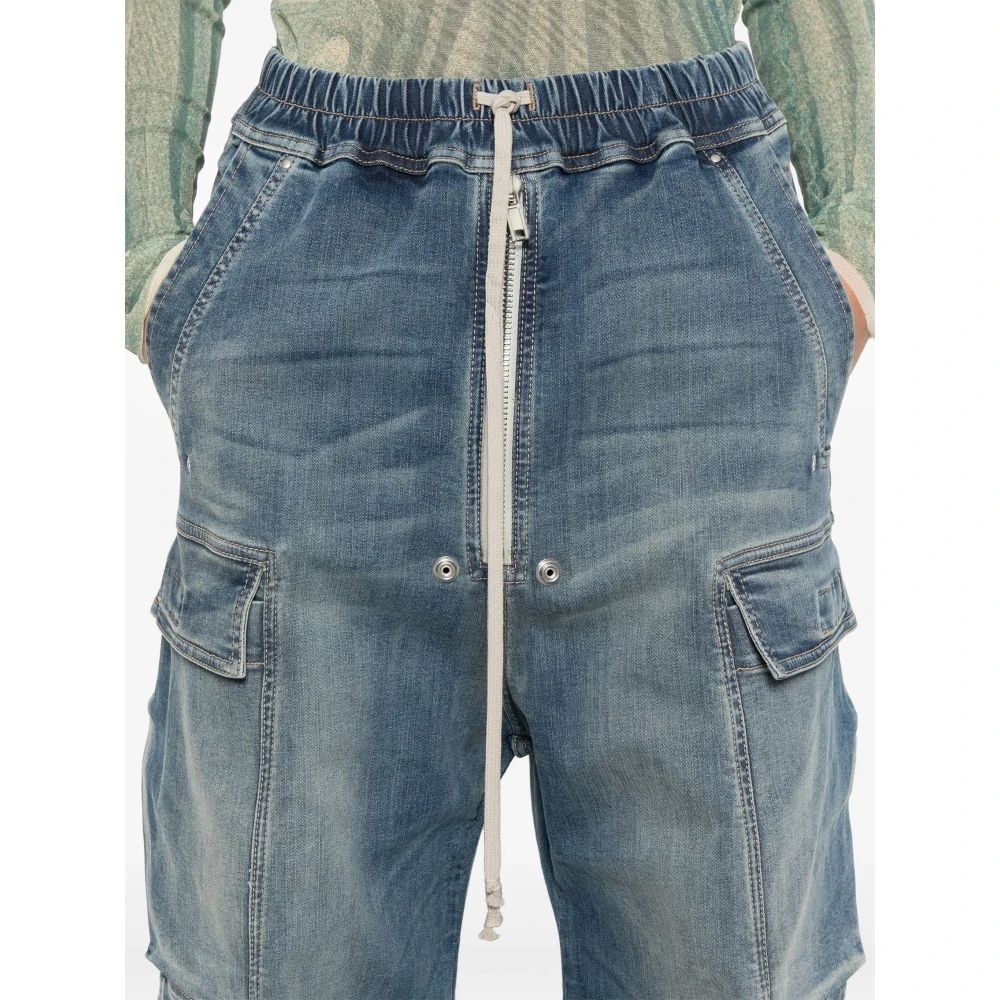 Rick Owens Cargo Jeans met Trekkoord in de Taille Blue Dames