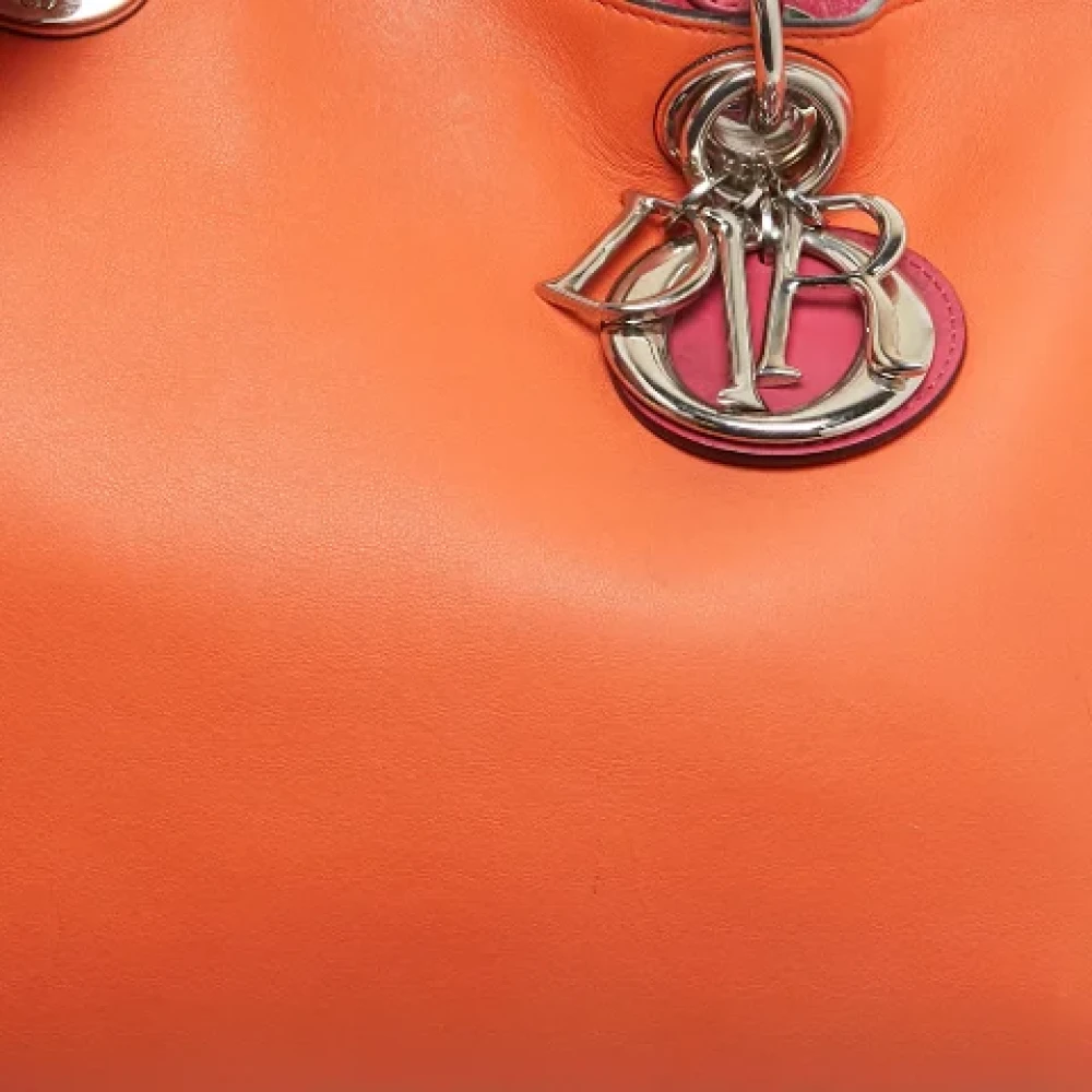 Dior Vintage Pre-owned Leather totes Orange Dames
