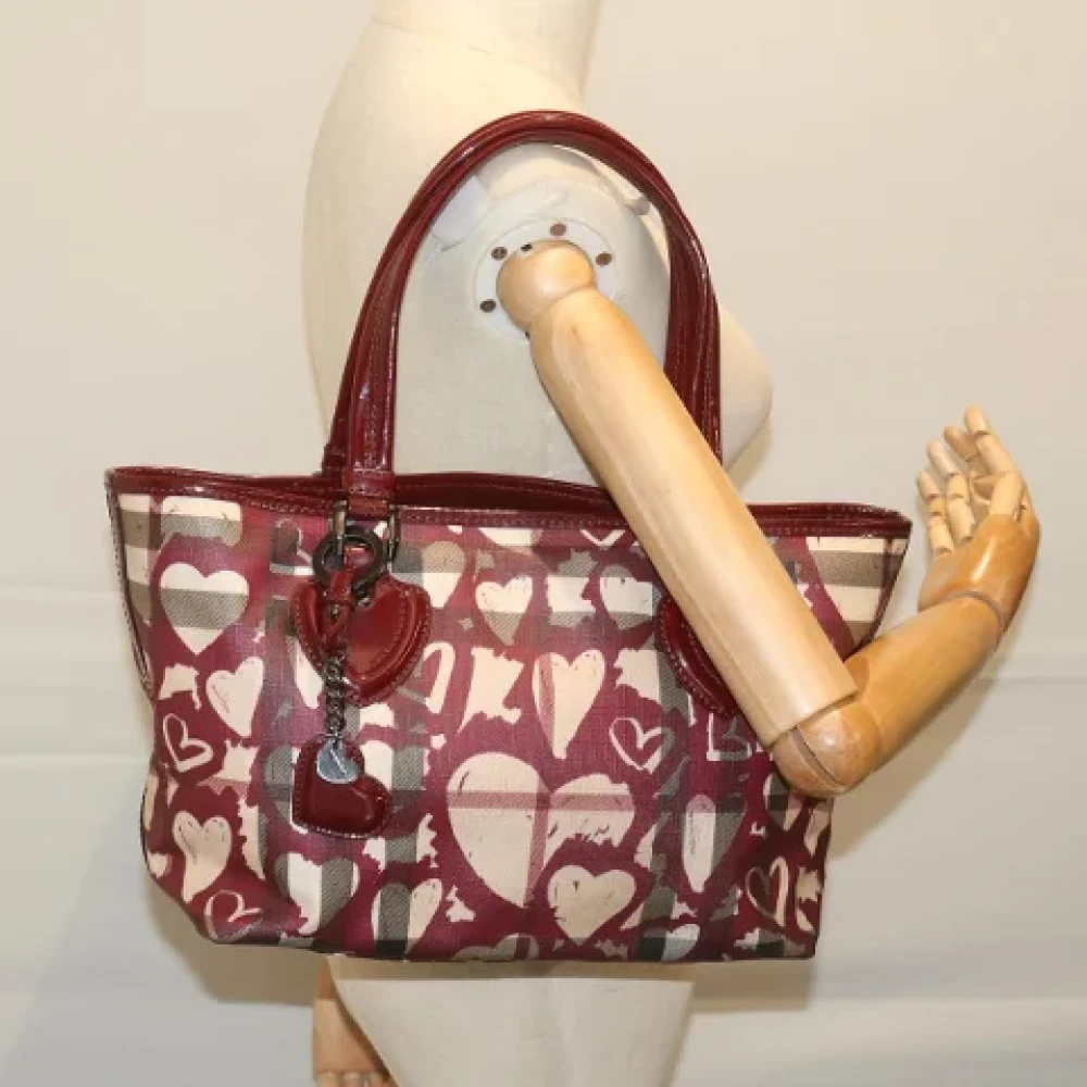 Burberry Vintage Pre-owned Canvas totes Red Dames