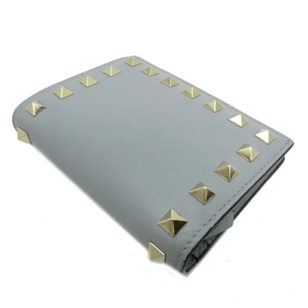 Valentino Vintage Pre-owned Leather wallets Gray Dames
