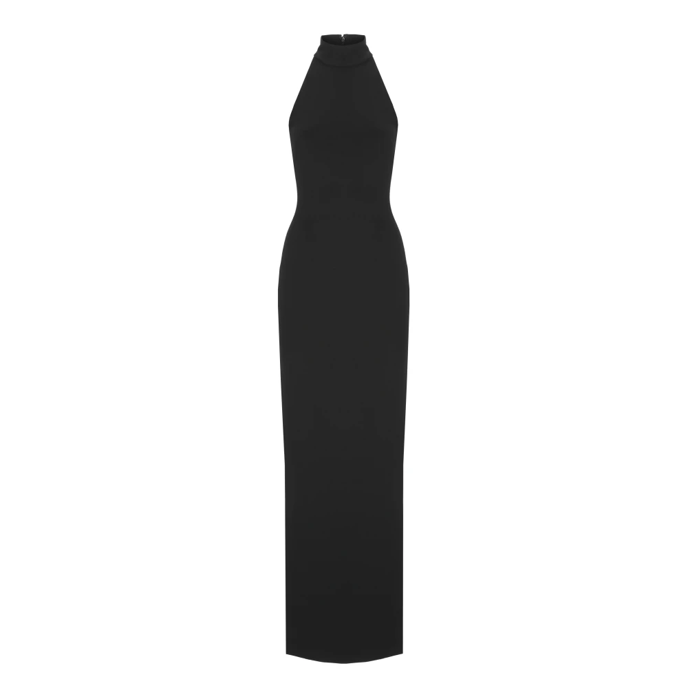 Solace London Zwarte Hoge Hals Mouwloze Jurk Black Dames