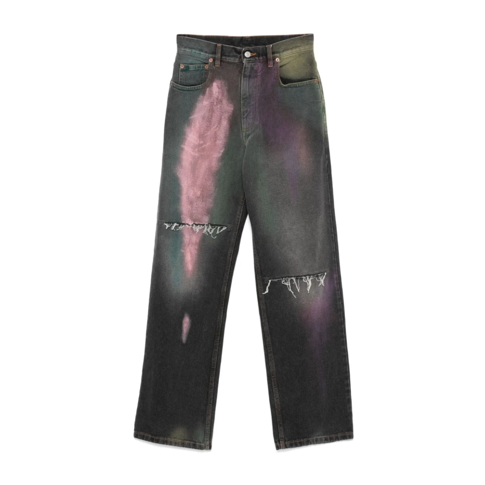 MM6 Maison Margiela Zwarte Gewassen Denim Jeans Black Dames