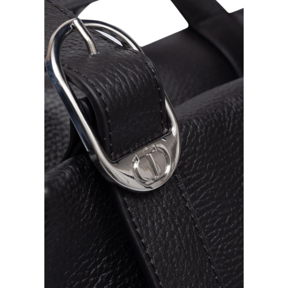 Twinset Zwarte tassen met ovaal metalen logo Black Dames