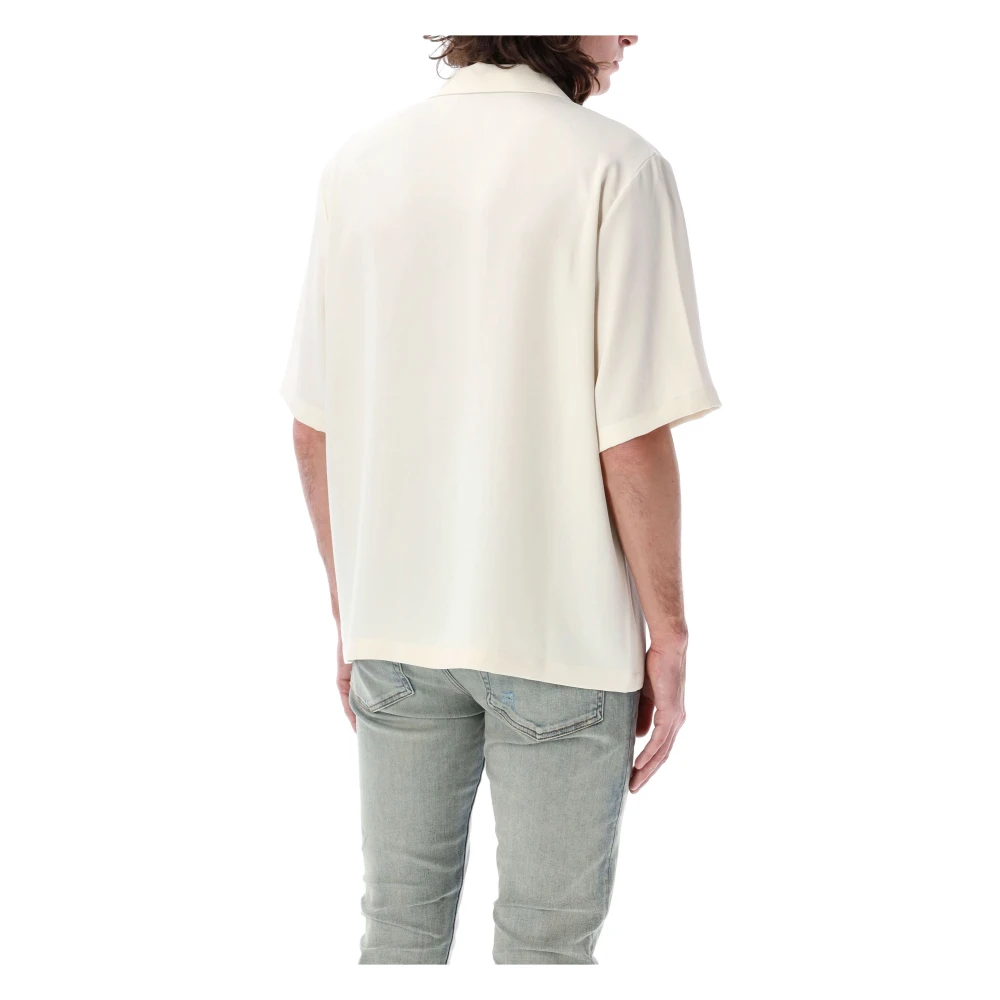 Amiri Logo Collar Camp Shirt White Heren