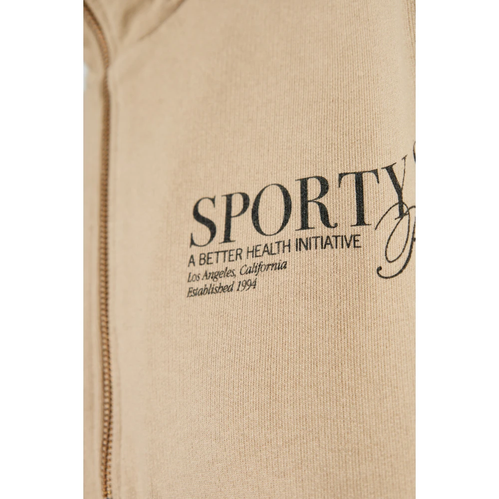 Sporty & Rich Hoge Kraag Sweatshirt Beige Unisex