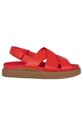 Röd Läder Dam Sandal - Aristella Sun