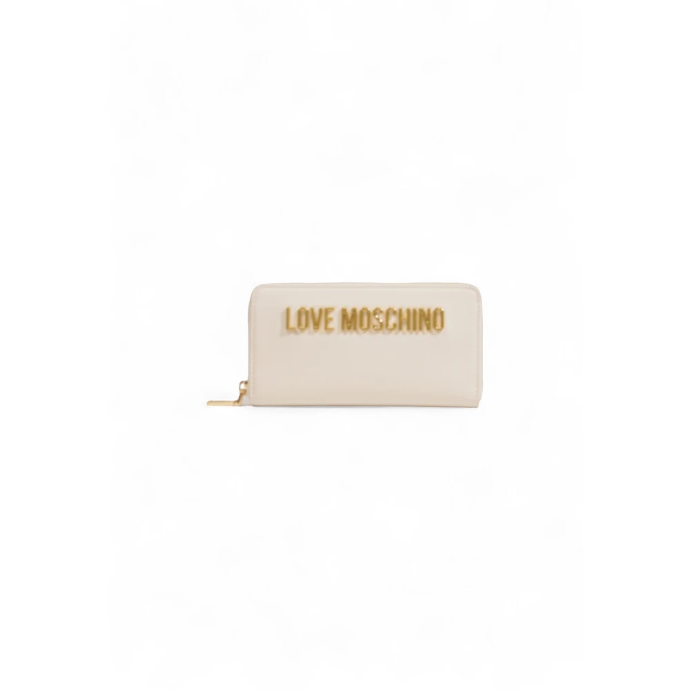 Love Moschino Stijlvolle Beige Ritsportemonnee Beige Dames