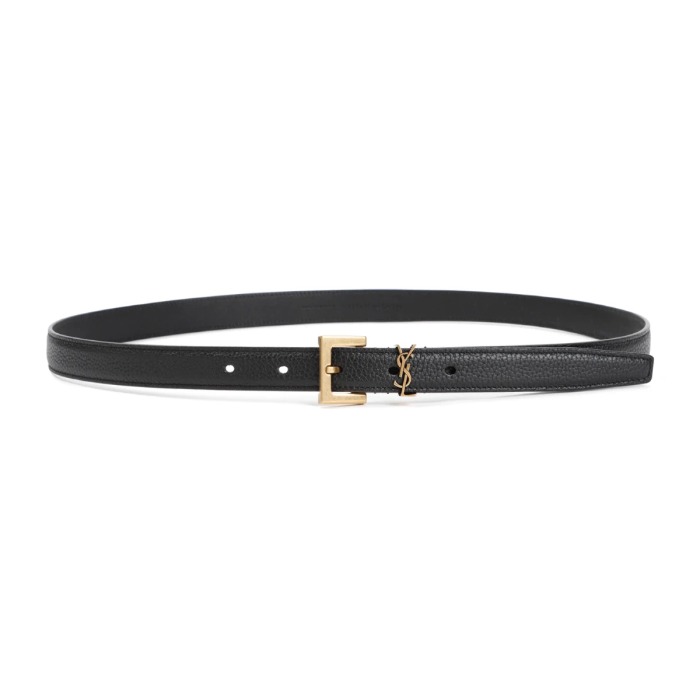 Saint Laurent Zwarte riem met YSL gesp Black Dames