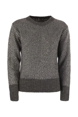 Sequin Knit Crew Neck Sweater