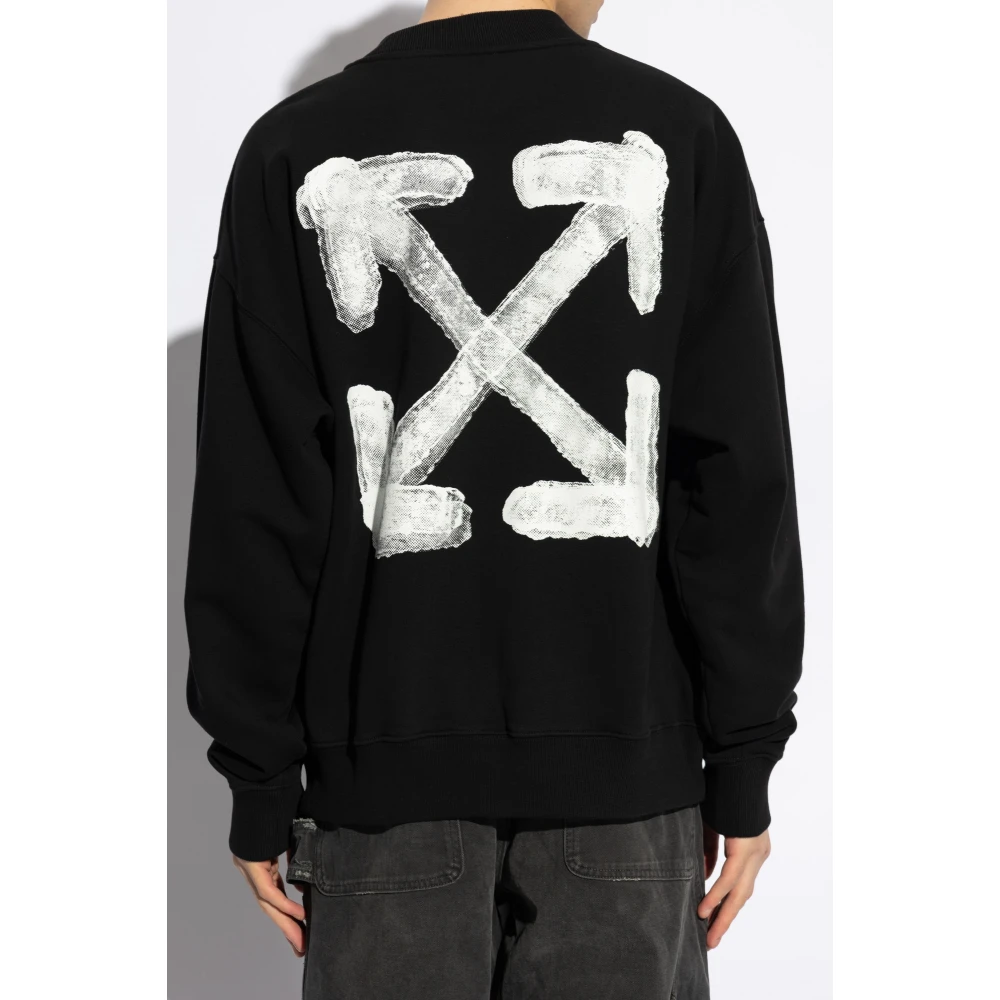 Off White Sweatshirt met bedrukt logo Black Heren