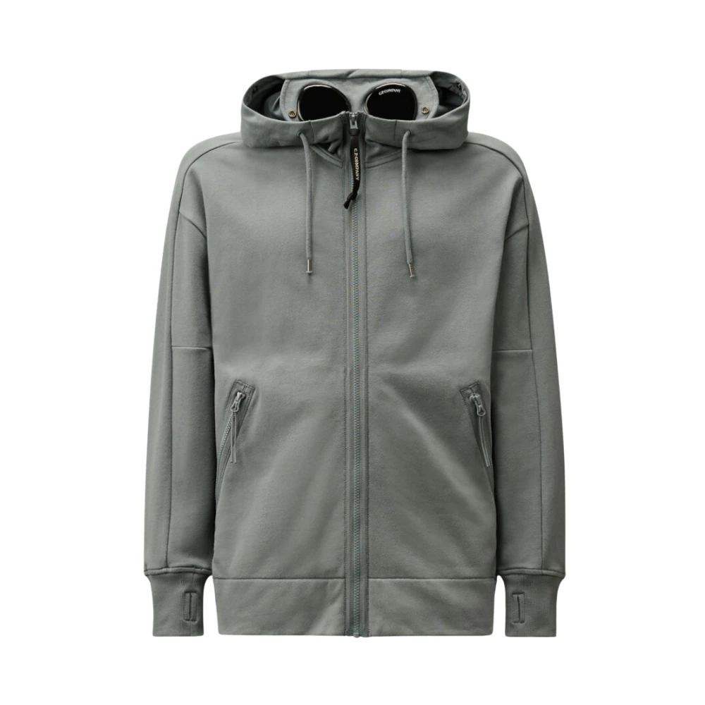 C.p. Company Men's Blue Zip-Throughs,, Zip-Up Goggle Hoodie Extra Small