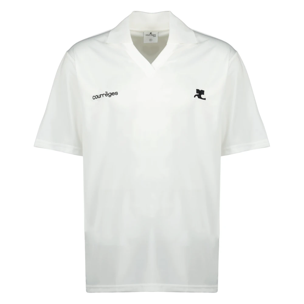 Courrèges Uomo Bianco - Polo Oversize Sportiva Con Scollo A V - Tops - S